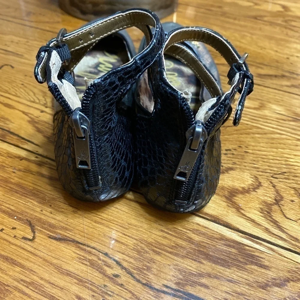 Sam Edelman Girls Shoes Ballerina Flats Kids 4 Black/Gold.